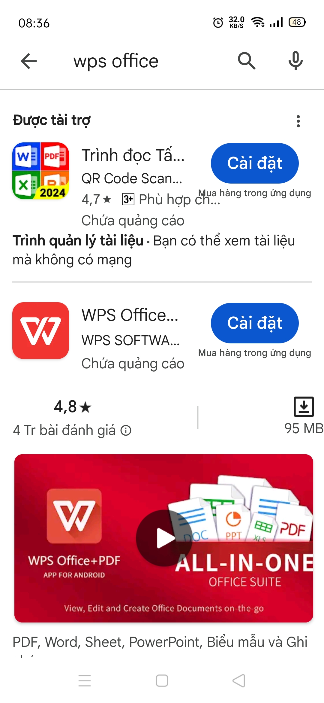 Cách tải và cài đặt ứng dụng wps office trên di động