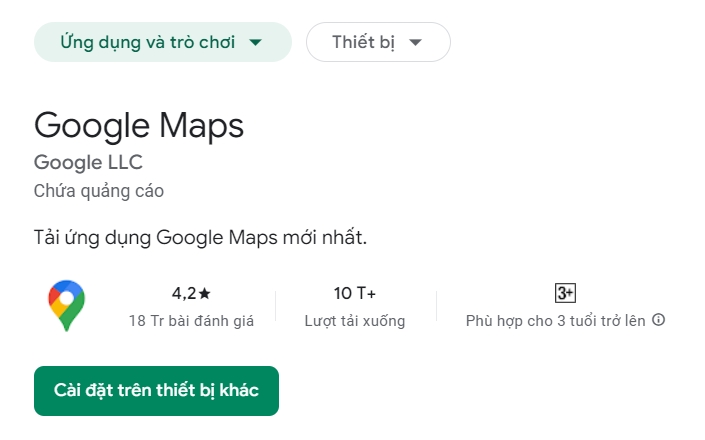 Google Maps Ứng dụng chỉ đường số 1 trên di dộng