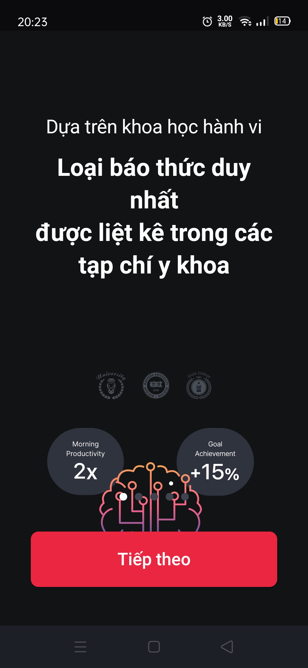 Là ứng dụng báo thức duy nhất được liệt kê trong tạp chí y khoa thế giới