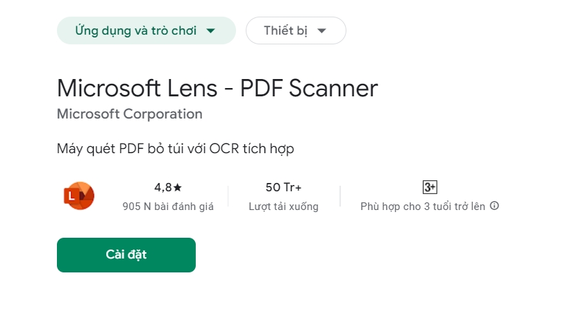 Ứng dụng scan tài liệu Microsoft Office Lens