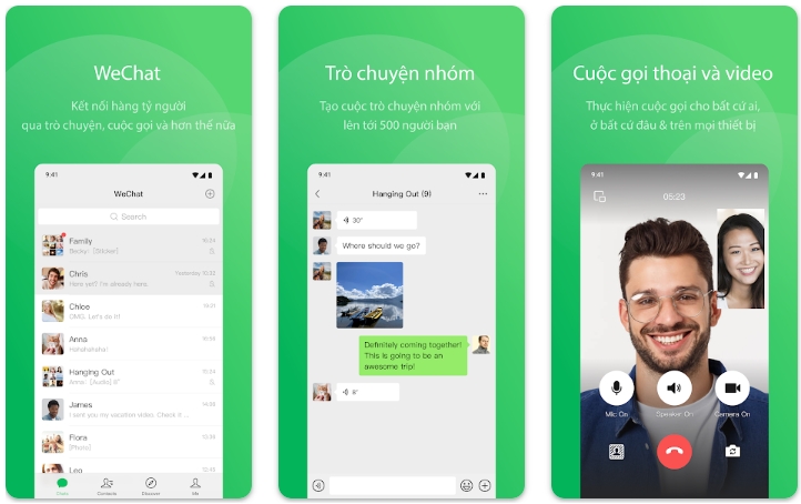 WeChat cung cấp chức năng trò chuyện nhóm với chất lượng tuyệt vời