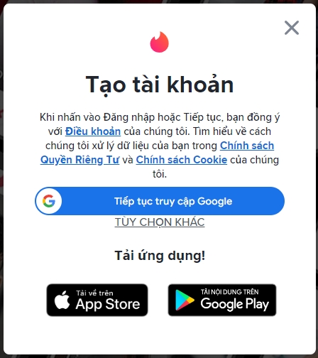 Tạo tài khoản Tinder một cách dễ dàng và nhanh chóng