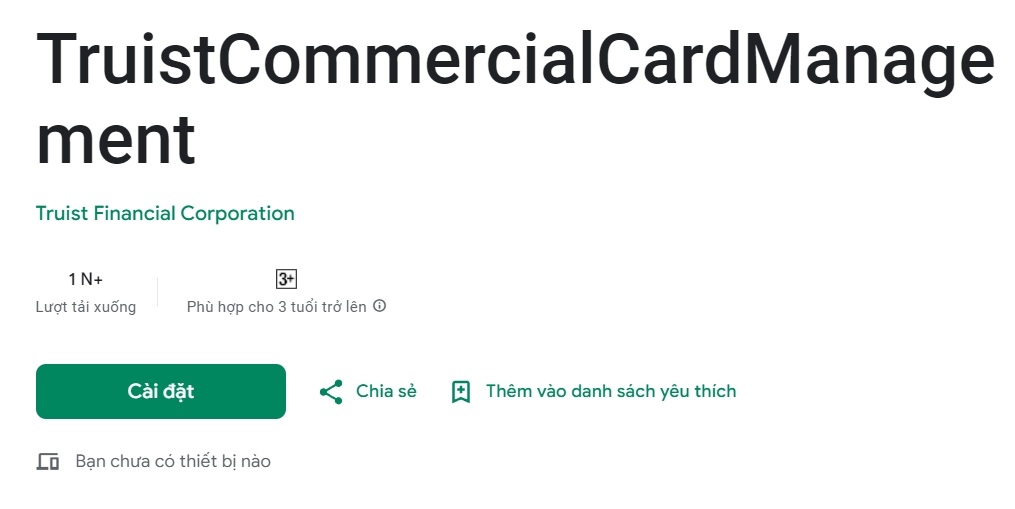 Thông tin chung về ứng dụng Truist Bank trên kho ứng dụng Google Play