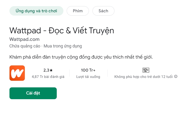 Một số thông tin chung về ứng dụng đọc truyện online với Wattpad