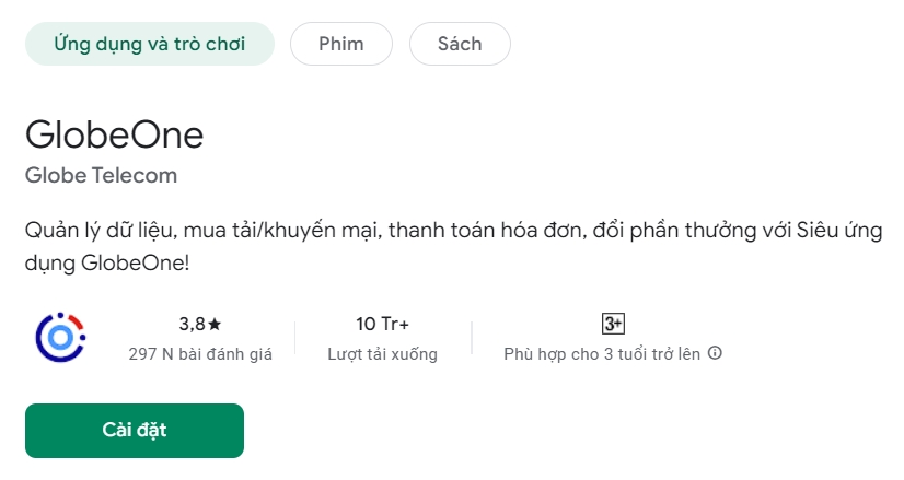 Thông tin chung về ứng dụng Globe One trên kho ứng dụng Google Play