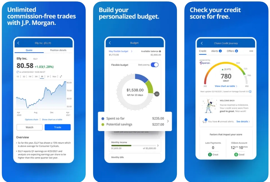 Chase Bank có thiết kế bắt mắt với đầy đủ chức năng