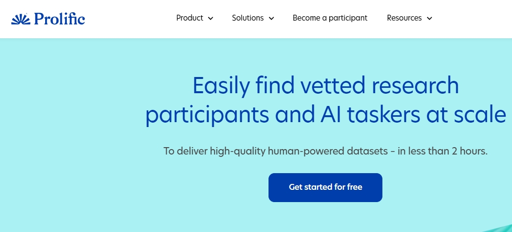 Giao diện website đơn giản và rất dễ sử dụng của prolific.com