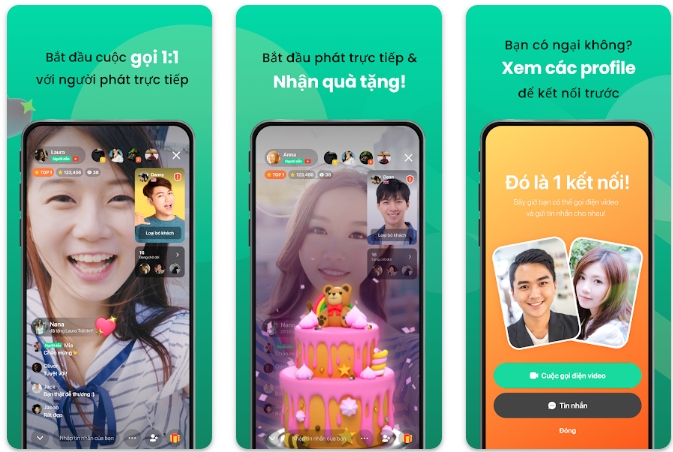 Với Azar bạn có thể gọi video, nhận quà khi live và xem trước các profile