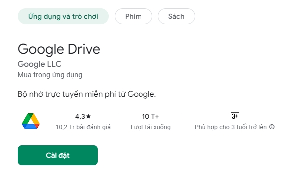 Ứng dụng lưu trữ đám mây Google Drive Trên Di Động