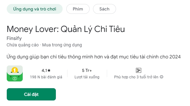 Ứng dụng Quản lý Chi tiêu Trên Di động Money Lover