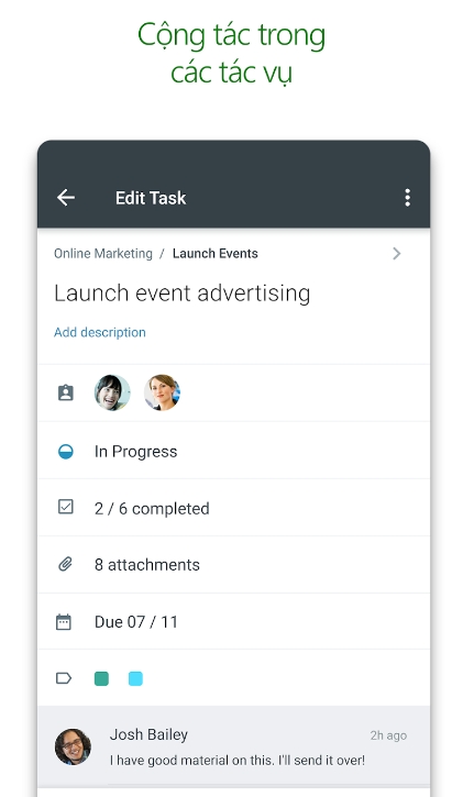 Ứng dụng quản lý công việc Microsoft Planner cho phép theo dõi tiến độ hoàn thành, chưa hoàn thành, ai đã hoàn thành, ai chưa hoàn thành của nhiệm vụ được giao