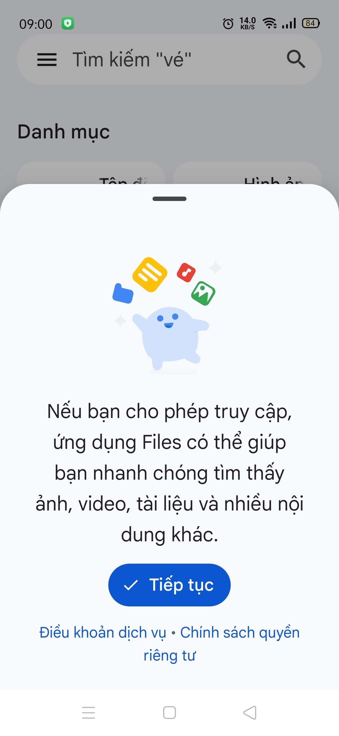 Ứng dụng quản lý Files By Google trên di động