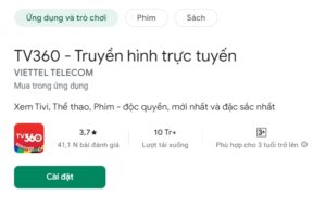 Ứng dụng truyền hình trực tuyến TV360