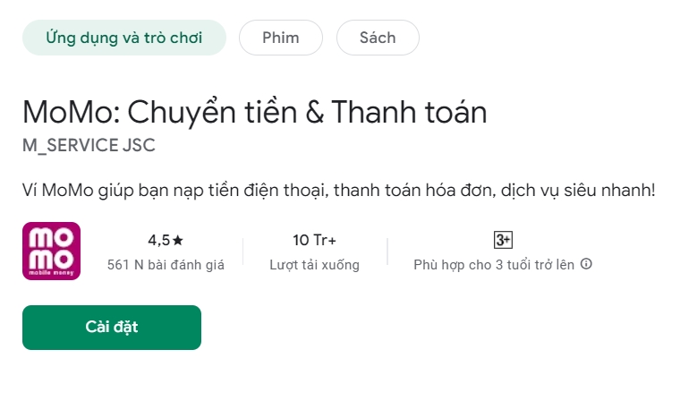 Thông tin chung về Ví điện tử MoMo Chuyển tiền Liền Tay