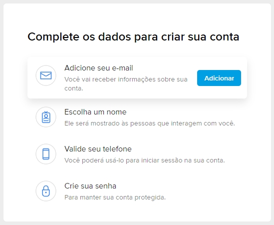 Có nhiều sự lựa chọn khi tạo tài khoản tren mercadolibre