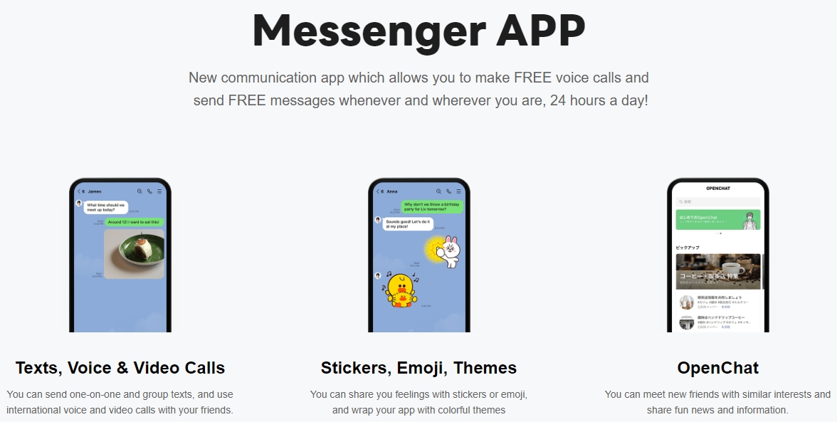 Line messenger cung cấp nhiều tiện ích dịch vụ nhắn tin