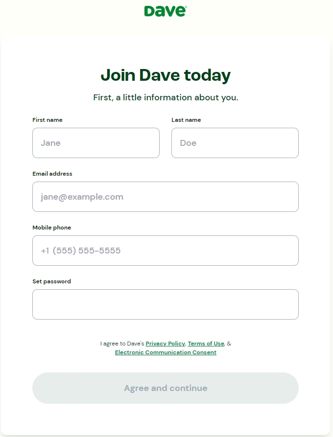 Nên sử dụng số điện thoại Mỹ để đăng ký Dave  - Quản lý tài chính cá nhân
