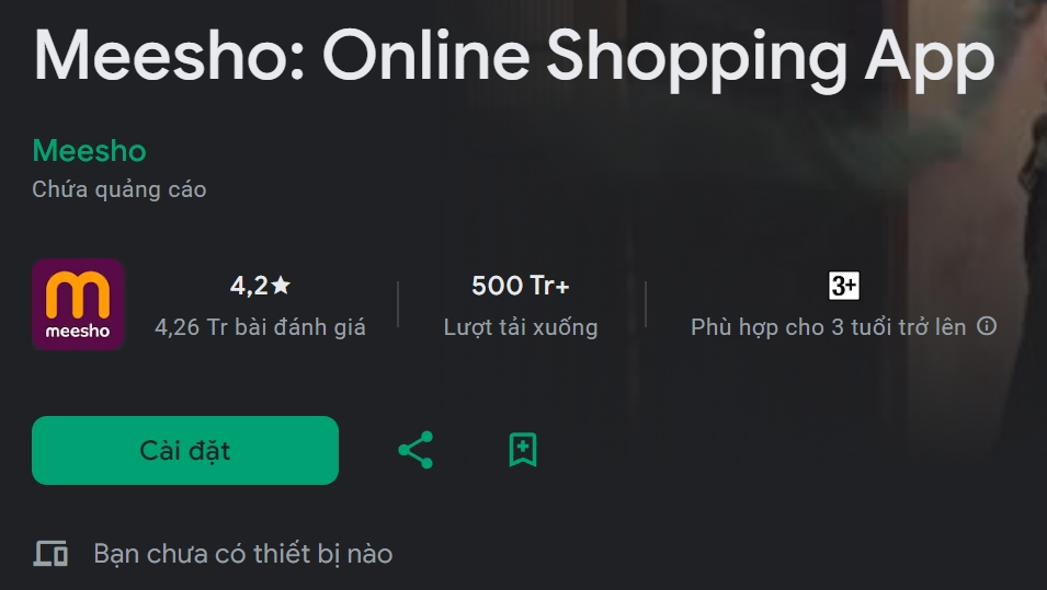 Meesho được đánh giá cao trên kho ứng dụng - Đăng ký ứng dụng Shopping on Meesho bằng sim ảo