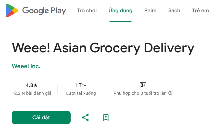 Thông tin ứng dụng Weee Shop trên kho google play -  Hướng dẫn đăng ký và sử dụng Weee Shop