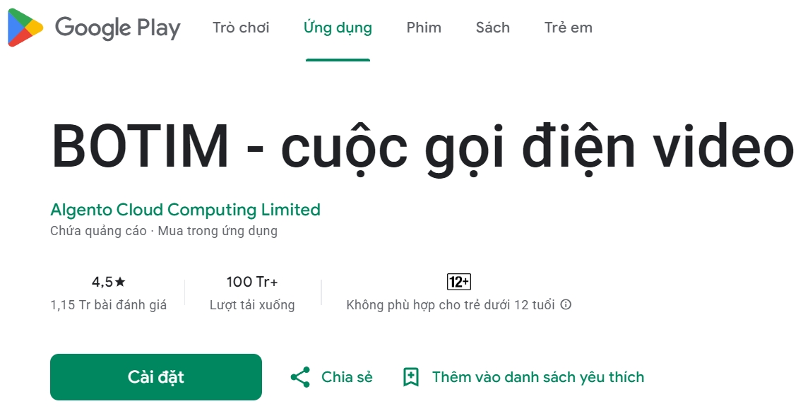 Ứng dụng Botim được người dùng đánh giá cao