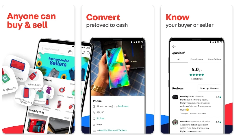 Ứng dụng Carousell với nhiều chức năng nâng cao