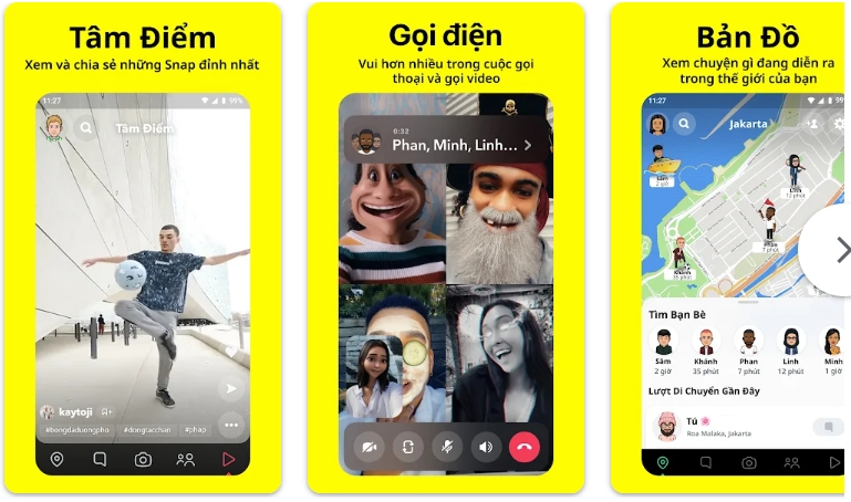 Giao diện Snapchat đơn giản, dễ sử dụng