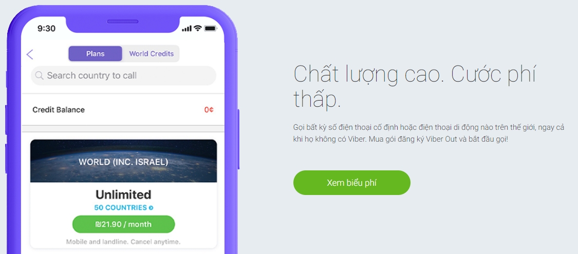 Chất lượng các tin nhắn, cuộc gọi trên Viber được xếp top tốt